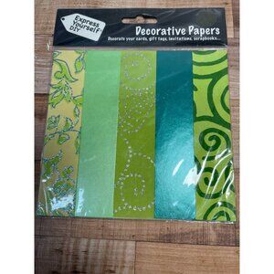 Express Yourself DIY Decorative Papers Green-Themed Pack For Cards Gift Tags Inv